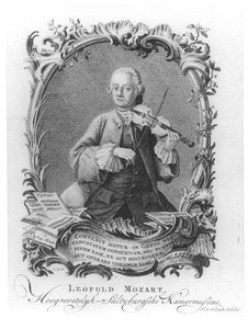 Portret Leopolda Mozarta (1719-87) austriackiego skrzypka i kompozytora, sztychowany przez Johanna Enschede, 1765